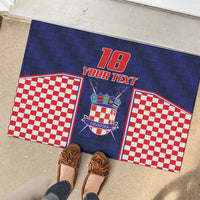 Custom Croatia Football Rubber Doormat Hrvatska Chessboard Heritage - Wonder Print Shop