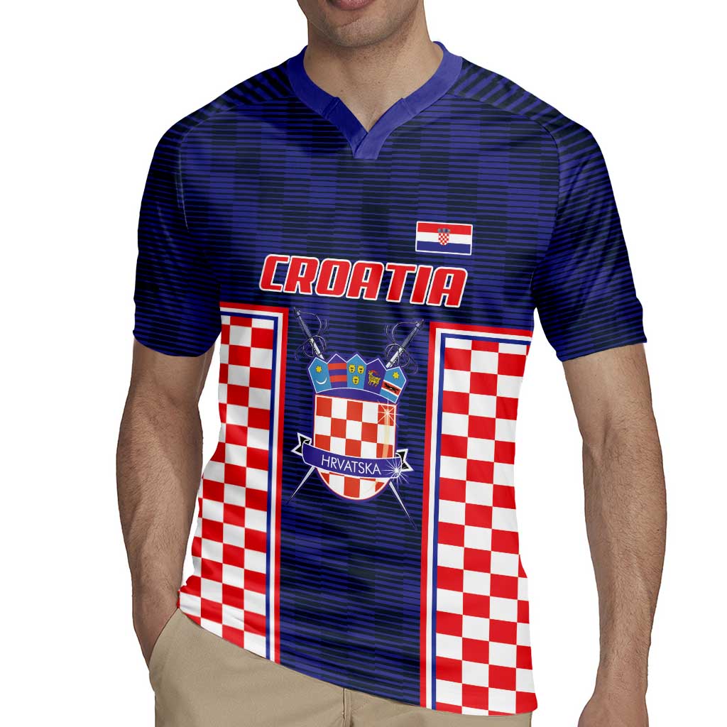 Custom Croatia Football Rugby Jersey Hrvatska Chessboard Heritage - Wonder Print Shop