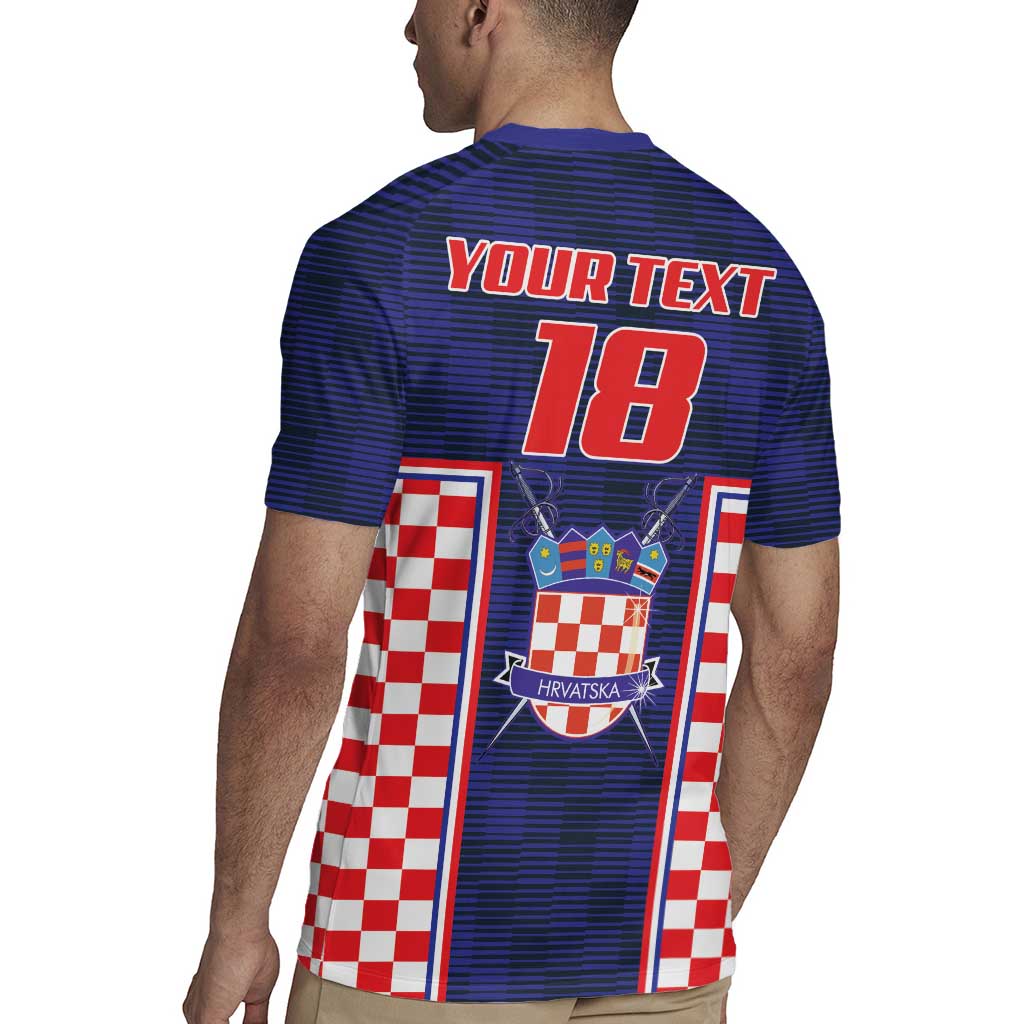 Custom Croatia Football Rugby Jersey Hrvatska Chessboard Heritage - Wonder Print Shop
