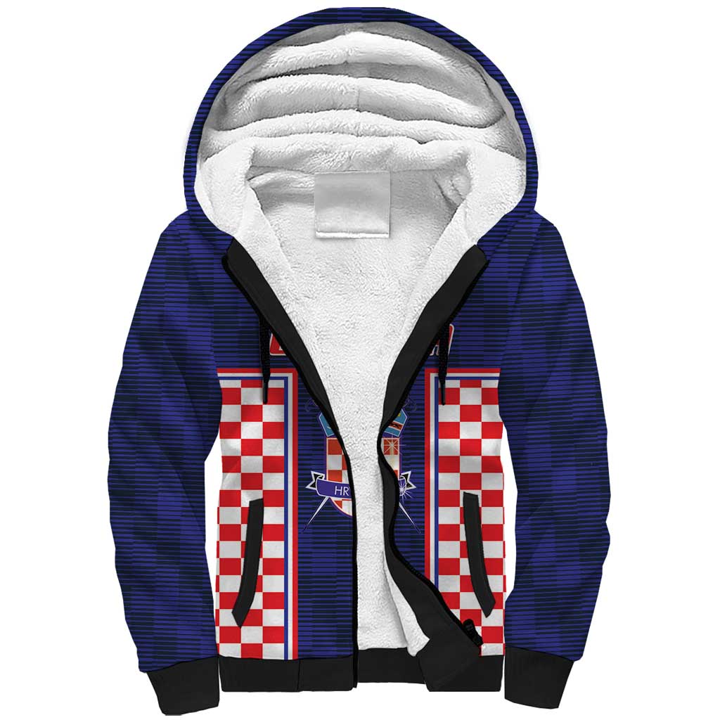 Custom Croatia Football Sherpa Hoodie Hrvatska Chessboard Heritage - Wonder Print Shop