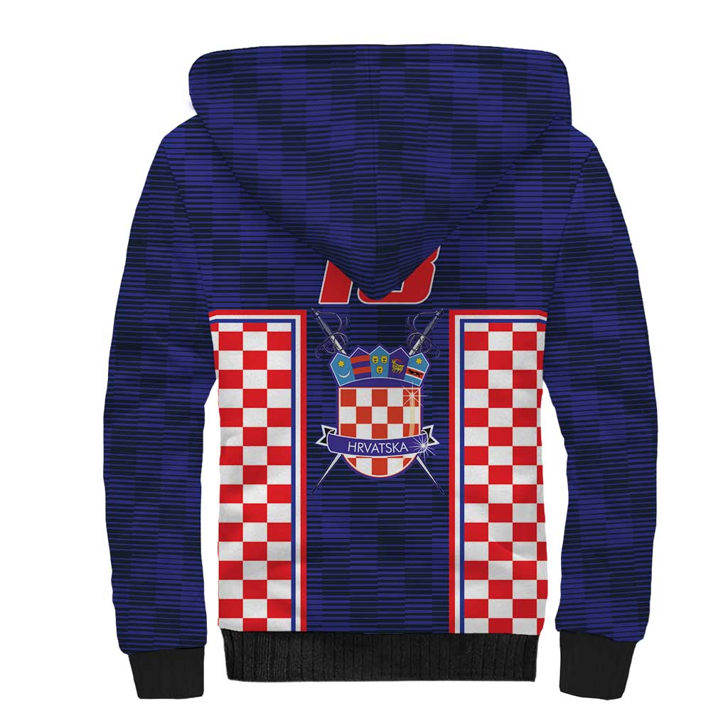 Custom Croatia Football Sherpa Hoodie Hrvatska Chessboard Heritage - Wonder Print Shop