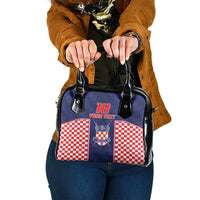 Custom Croatia Football Shoulder Handbag Hrvatska Chessboard Heritage - Wonder Print Shop