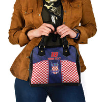 Custom Croatia Football Shoulder Handbag Hrvatska Chessboard Heritage - Wonder Print Shop