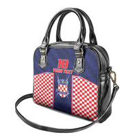 Custom Croatia Football Shoulder Handbag Hrvatska Chessboard Heritage - Wonder Print Shop