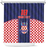 Custom Croatia Football Shower Curtain Hrvatska Chessboard Heritage - Wonder Print Shop