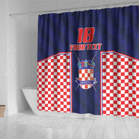 Custom Croatia Football Shower Curtain Hrvatska Chessboard Heritage - Wonder Print Shop