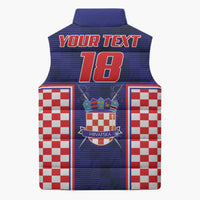 Custom Croatia Football Sleeveless Puffer Jacket Hrvatska Chessboard Heritage - Wonder Print Shop