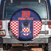 Custom Croatia Football Spare Tire Cover Hrvatska Chessboard Heritage - Wonder Print Shop