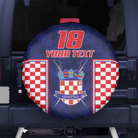 Custom Croatia Football Spare Tire Cover Hrvatska Chessboard Heritage - Wonder Print Shop