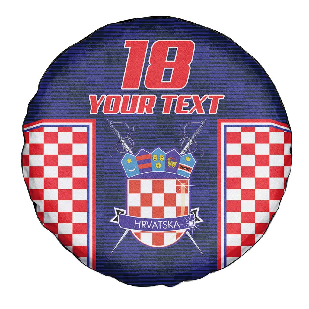 Custom Croatia Football Spare Tire Cover Hrvatska Chessboard Heritage - Wonder Print Shop