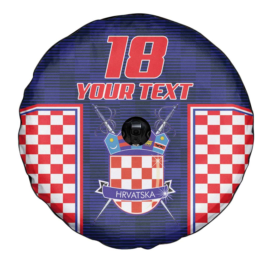 Custom Croatia Football Spare Tire Cover Hrvatska Chessboard Heritage - Wonder Print Shop