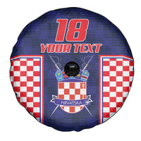 Custom Croatia Football Spare Tire Cover Hrvatska Chessboard Heritage - Wonder Print Shop