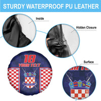 Custom Croatia Football Spare Tire Cover Hrvatska Chessboard Heritage - Wonder Print Shop