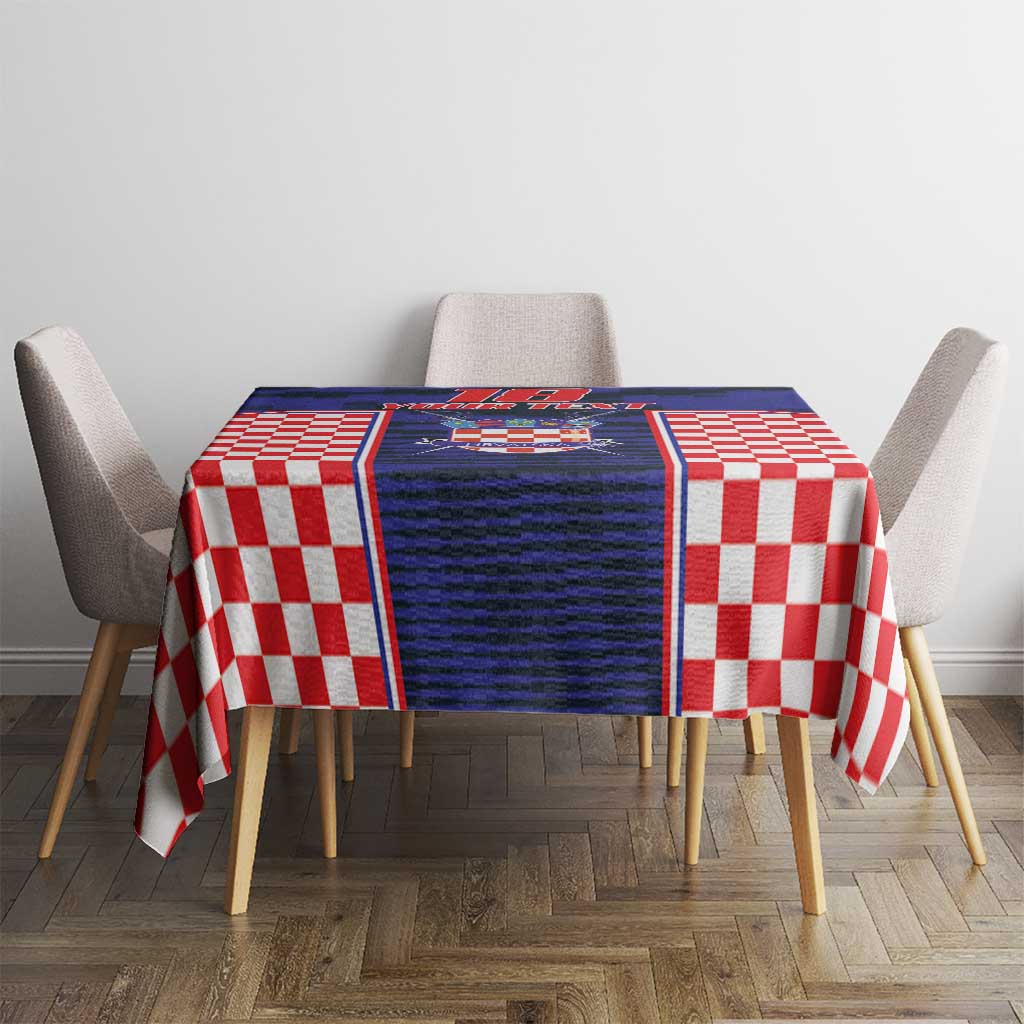 Custom Croatia Football Tablecloth Hrvatska Chessboard Heritage - Wonder Print Shop