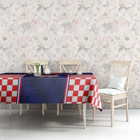 Custom Croatia Football Tablecloth Hrvatska Chessboard Heritage - Wonder Print Shop