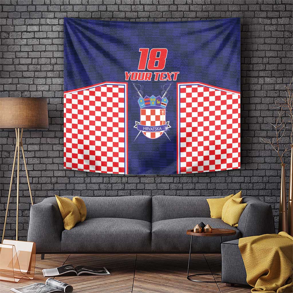 Custom Croatia Football Tapestry Hrvatska Chessboard Heritage - Wonder Print Shop