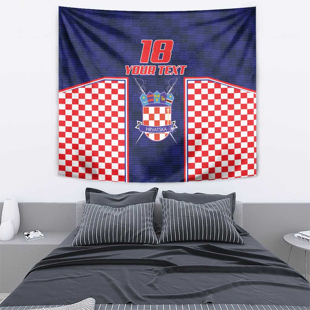 Custom Croatia Football Tapestry Hrvatska Chessboard Heritage - Wonder Print Shop