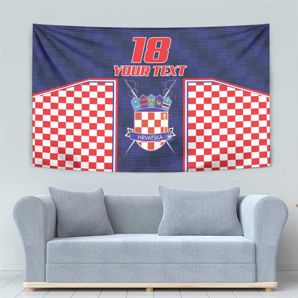 Custom Croatia Football Tapestry Hrvatska Chessboard Heritage - Wonder Print Shop