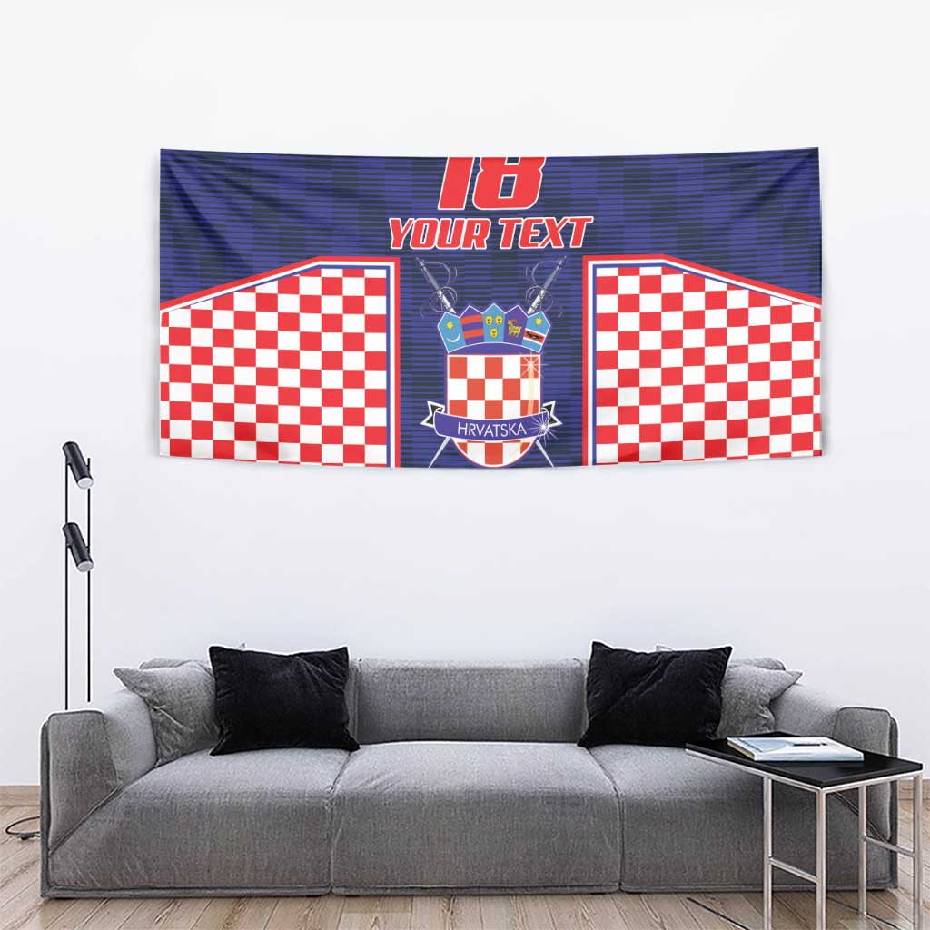 Custom Croatia Football Tapestry Hrvatska Chessboard Heritage - Wonder Print Shop