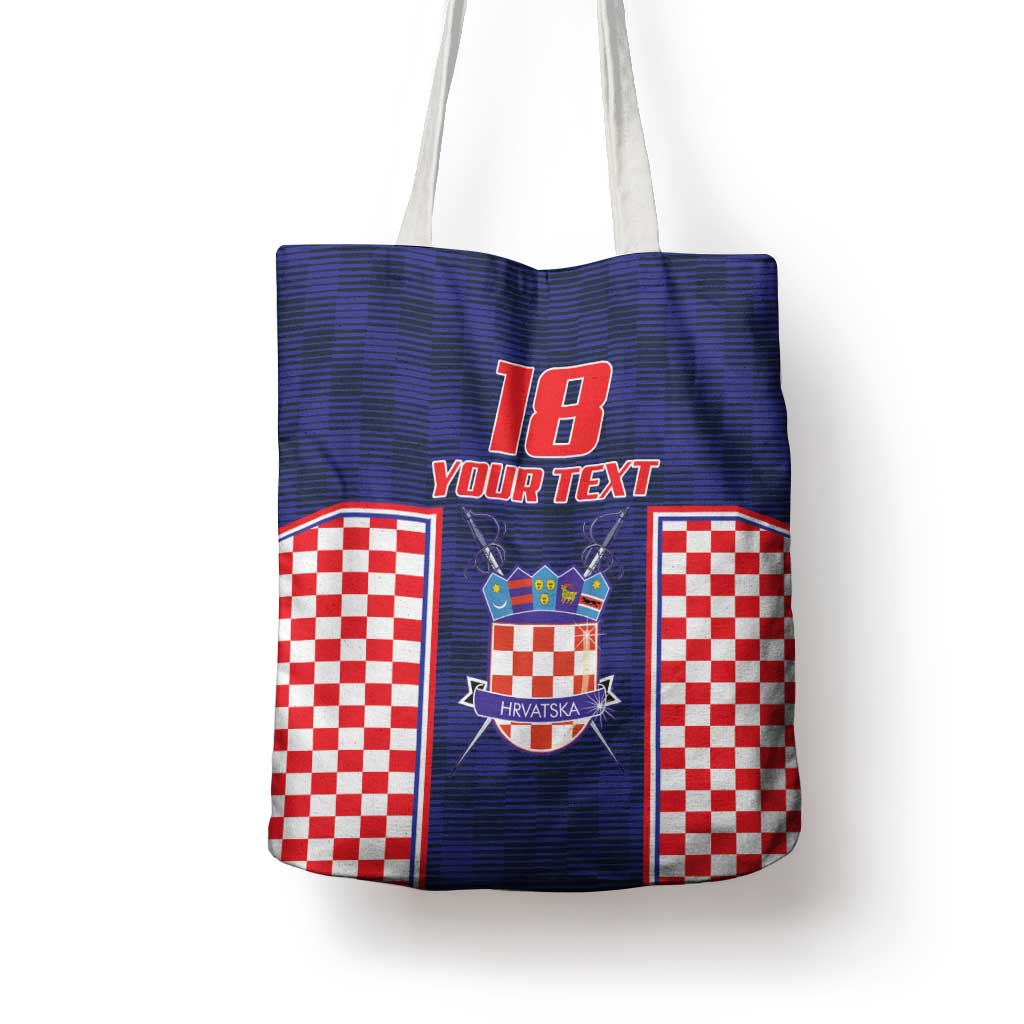 Custom Croatia Football Tote Bag Hrvatska Chessboard Heritage - Wonder Print Shop