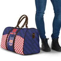 Custom Croatia Football Travel Bag Hrvatska Chessboard Heritage - Wonder Print Shop
