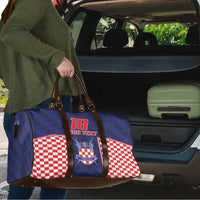 Custom Croatia Football Travel Bag Hrvatska Chessboard Heritage - Wonder Print Shop