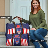 Custom Croatia Football Travel Bag Hrvatska Chessboard Heritage - Wonder Print Shop