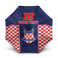 Custom Croatia Football Umbrella Hrvatska Chessboard Heritage - Wonder Print Shop