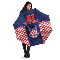 Custom Croatia Football Umbrella Hrvatska Chessboard Heritage - Wonder Print Shop