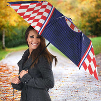 Custom Croatia Football Umbrella Hrvatska Chessboard Heritage - Wonder Print Shop
