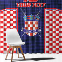 Custom Croatia Football Window Curtain Hrvatska Chessboard Heritage - Wonder Print Shop