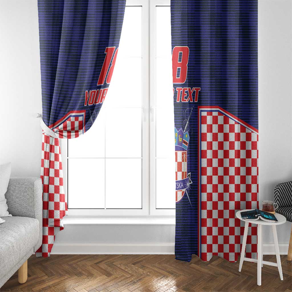 Custom Croatia Football Window Curtain Hrvatska Chessboard Heritage - Wonder Print Shop