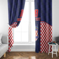 Custom Croatia Football Window Curtain Hrvatska Chessboard Heritage - Wonder Print Shop