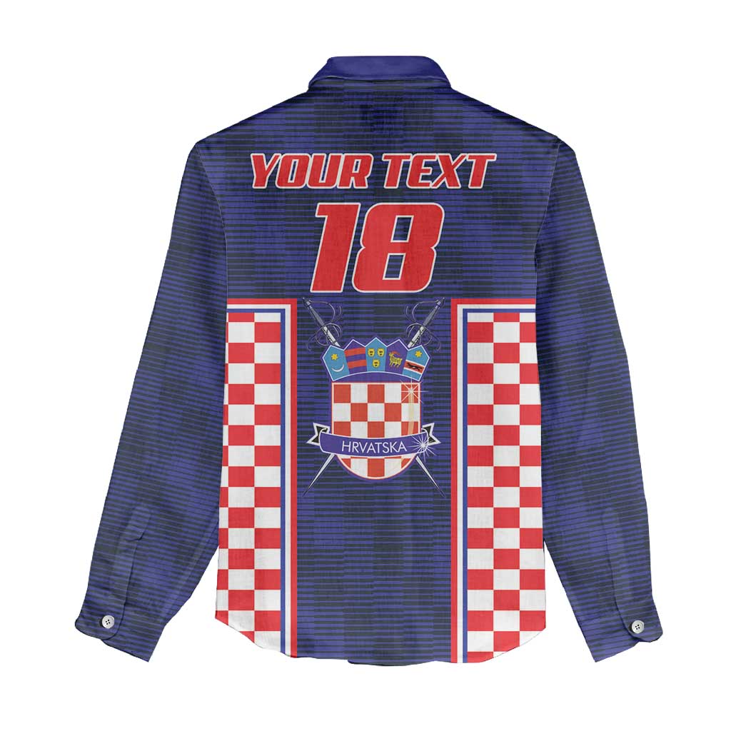 Custom Croatia Football Women Casual Shirt Hrvatska Chessboard Heritage - Wonder Print Shop