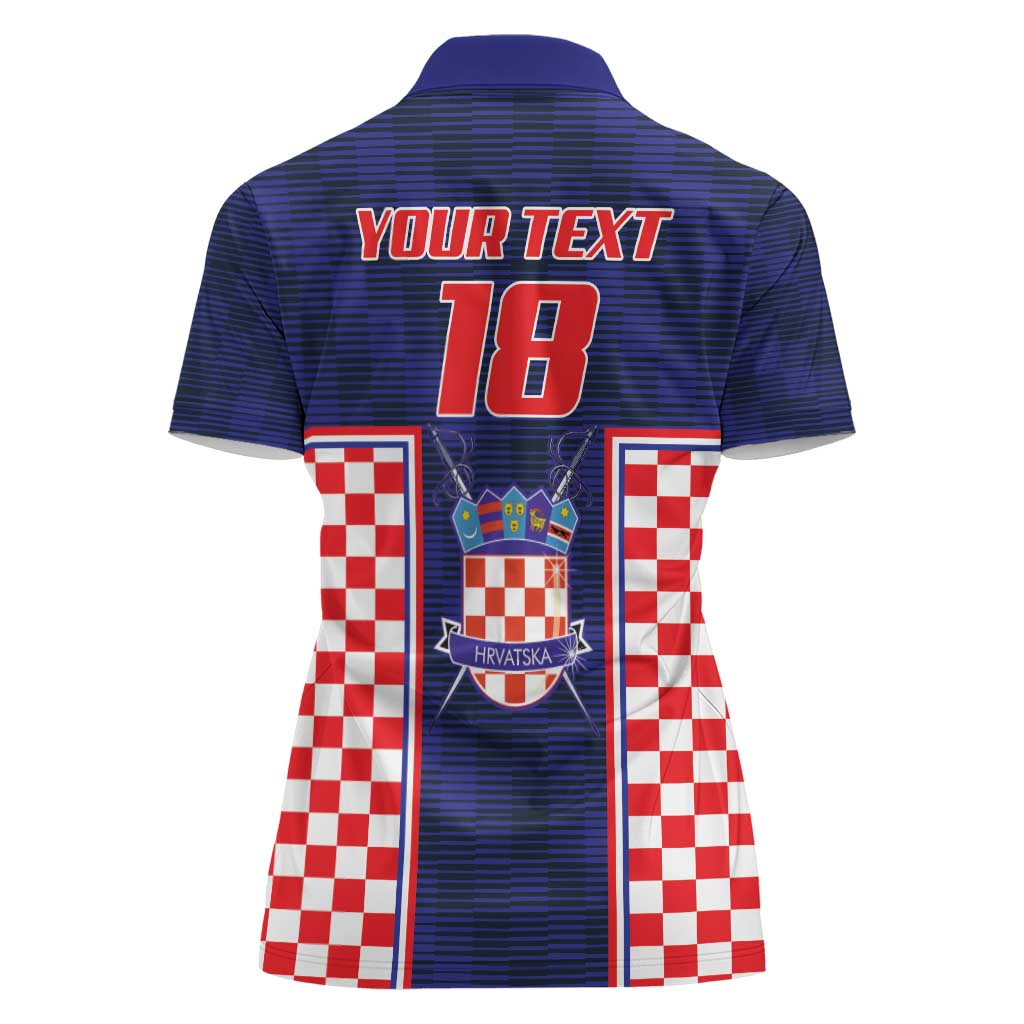 Custom Croatia Football Women Polo Shirt Hrvatska Chessboard Heritage - Wonder Print Shop