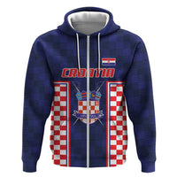 Custom Croatia Football Zip Hoodie Hrvatska Chessboard Heritage - Wonder Print Shop