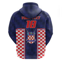Custom Croatia Football Zip Hoodie Hrvatska Chessboard Heritage - Wonder Print Shop