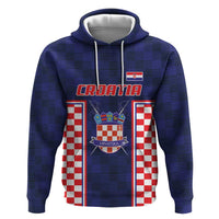 Custom Croatia Football Zip Hoodie Hrvatska Chessboard Heritage - Wonder Print Shop