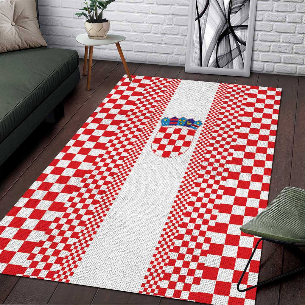 Croatia Football Area Rug Vatreni Hrvatska Sporty Style - Wonder Print Shop