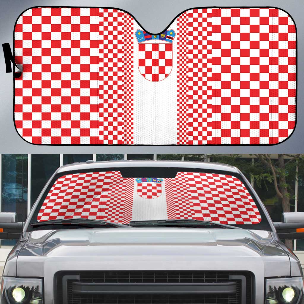Croatia Football Auto Sun Shade Vatreni Hrvatska Sporty Style - Wonder Print Shop