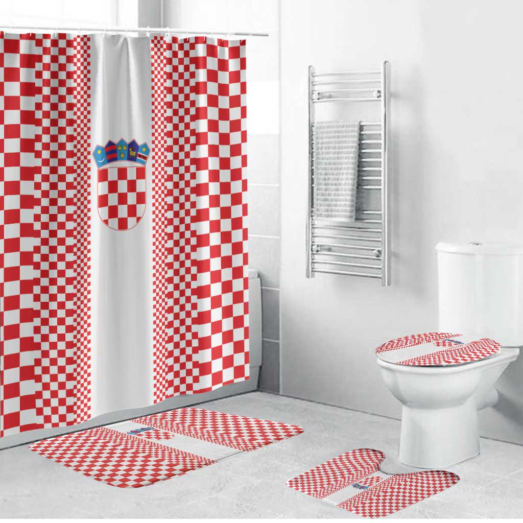 Croatia Football Bathroom Set Vatreni Hrvatska Sporty Style - Wonder Print Shop