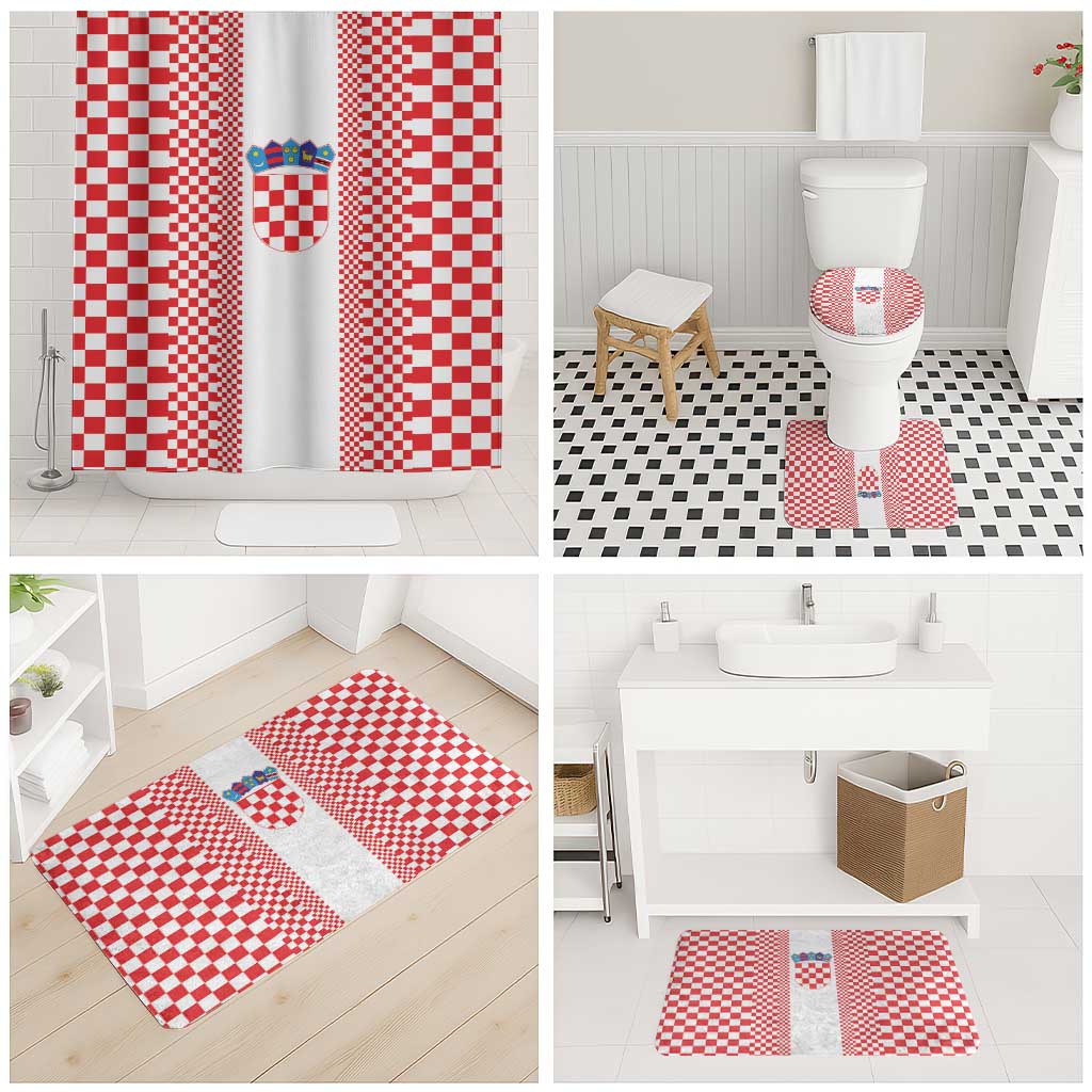 Croatia Football Bathroom Set Vatreni Hrvatska Sporty Style - Wonder Print Shop