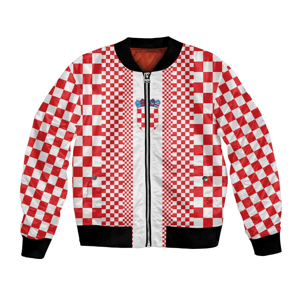 Custom Croatia Football Bomber Jacket Vatreni Hrvatska Sporty Style - Wonder Print Shop