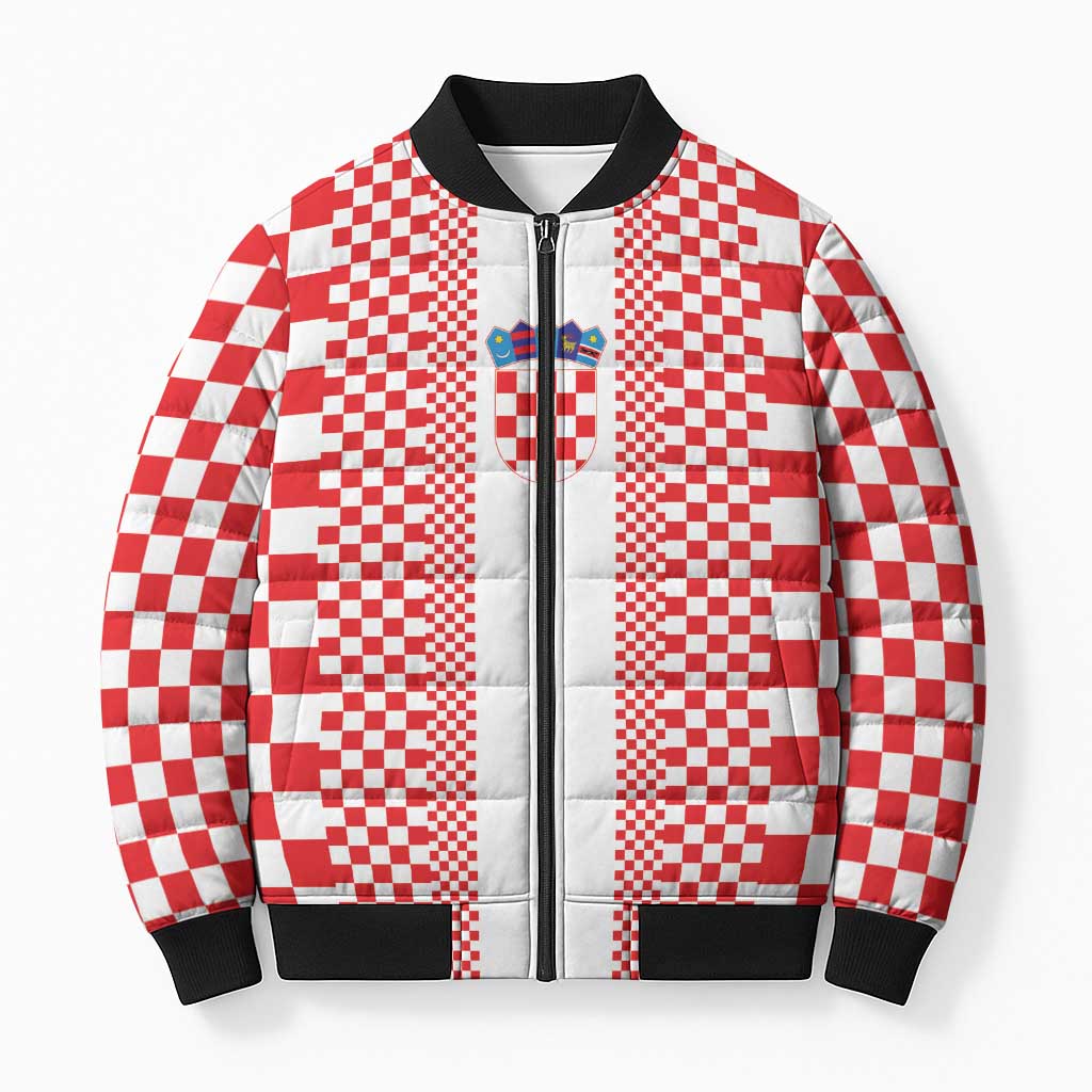 Custom Croatia Football Bomber Puffer Jacket Vatreni Hrvatska Sporty Style - Wonder Print Shop