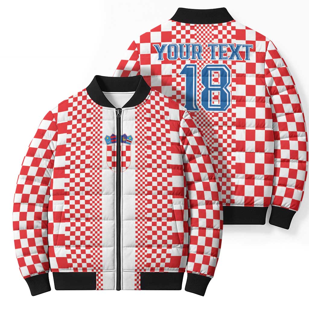 Custom Croatia Football Bomber Puffer Jacket Vatreni Hrvatska Sporty Style - Wonder Print Shop
