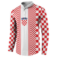 Custom Croatia Football Button Sweatshirt Vatreni Hrvatska Sporty Style - Wonder Print Shop