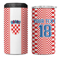 Custom Croatia Football 4 in 1 Can Cooler Tumbler Vatreni Hrvatska Sporty Style - Wonder Print Shop