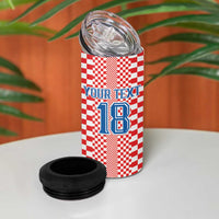 Custom Croatia Football 4 in 1 Can Cooler Tumbler Vatreni Hrvatska Sporty Style - Wonder Print Shop