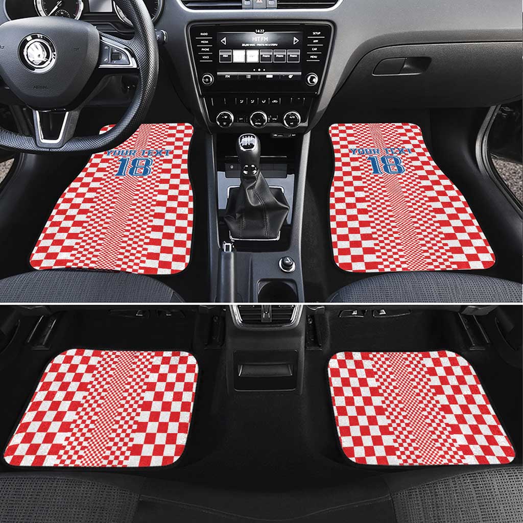 Custom Croatia Football Car Mats Vatreni Hrvatska Sporty Style - Wonder Print Shop