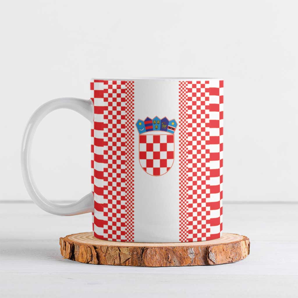 Custom Croatia Football Ceramic Mug Vatreni Hrvatska Sporty Style - Wonder Print Shop